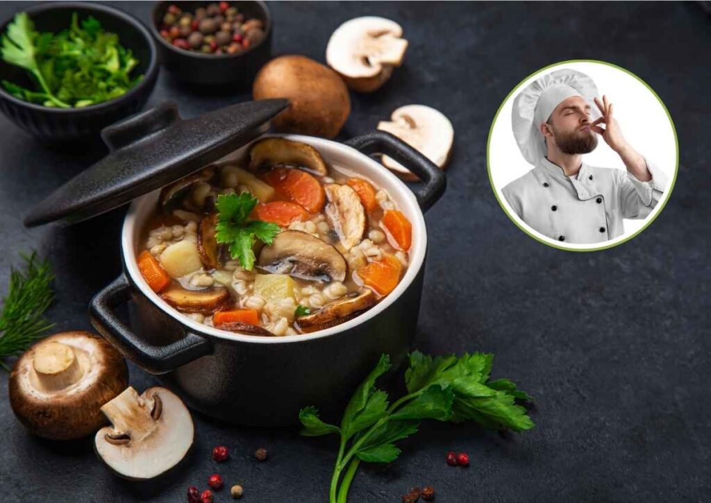 Zuppa d’orzo e funghi